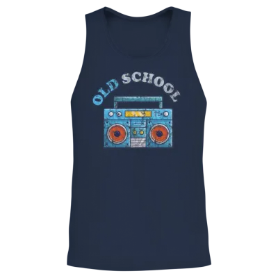 Old School Ghettoblaster Retro Unisex Tank Top - Navy