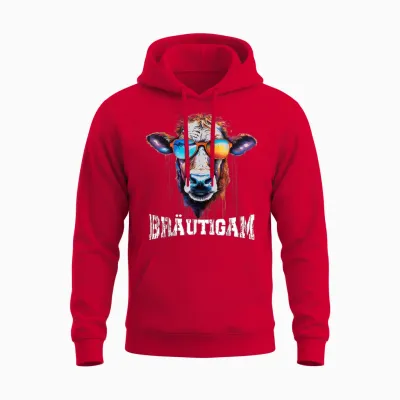 Jga T-Shirt Bräutigam Kuh Bauern & Landwirt Poltern Jga Unisex Hoodie - Red