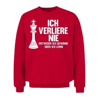 Chess Player, I Never Loose, Chess Unisex Sweatshirt - Red