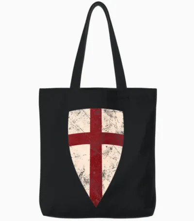 Crusader Shield Medieval Tote Bags - Black