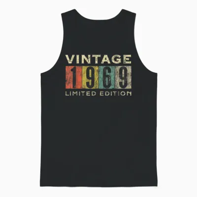 Retro 56 Jahre Alt Vintage 1969 Limited Edition Geburtstag Unisex Tank Top - Black