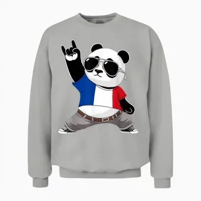 Französische Flagge, Herren, Damen, Kinder, Frankreich Unisex Sweatshirt - Ash