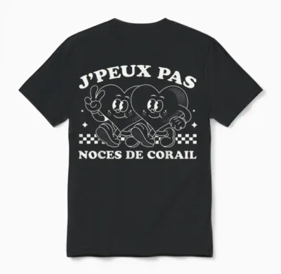 Gift Idea Couple 11 Years Wedding – Coral Wedding Anniversary Unisex T-Shirt - Black