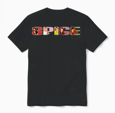Official Spice Girls Logo T-Shirt, Black Unisex T-Shirt - Black