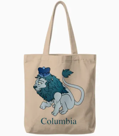 Columbia University Lion Tote Bags - Natural