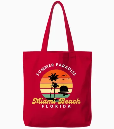 Miami Beach Tote Bags - Red
