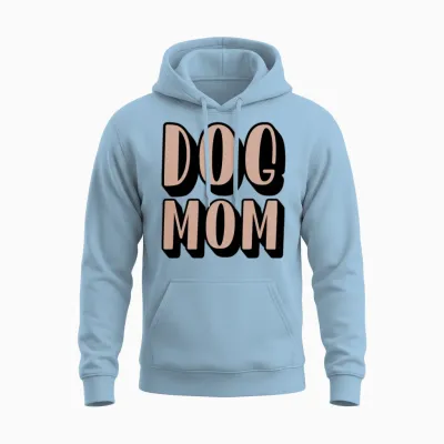 Dog Mom Unisex Hoodie - Light Blue