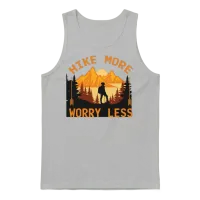 Hike More Worry Less Hiking Camping Mountains Wild Unisex Tank Top - Ash – 1