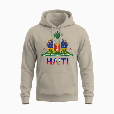 Flag Haiti Day Pride Tradition Born Haitian Creole 2024 T-Shirt, Black, S Unisex Hoodie - Sand