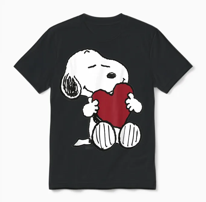 Peanuts - Snoopy I Love You Unisex T-Shirt in Black