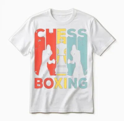Chess Boxing Vintage Retro Unisex T-Shirt - White