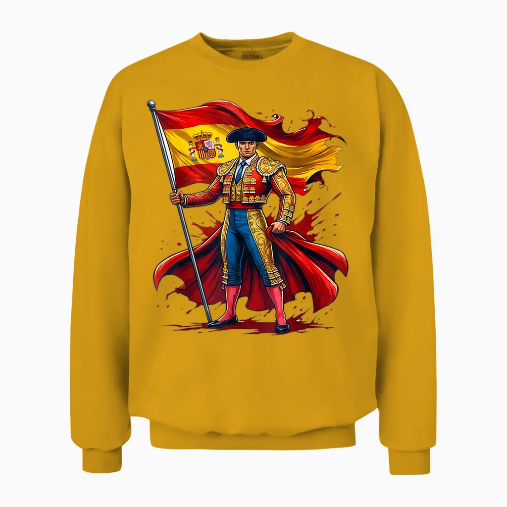 Spanien T-Shirt, Spanische Kleidung, Spanien Hemden Für Männer Spanien Unisex Sweatshirt in Gold