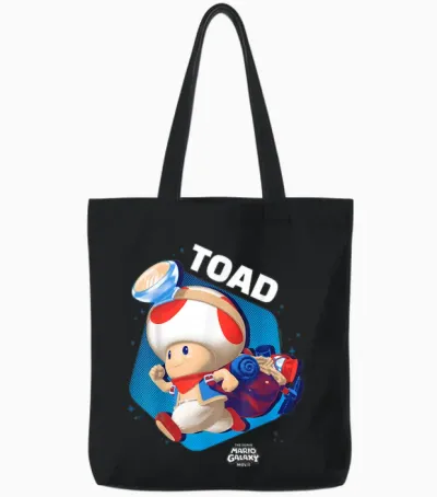 The Super Mario Galaxy Movie Toad Galactic Run Tote Bags - Black