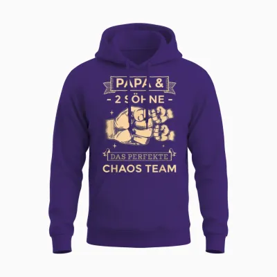 Papa & 2 Söhne Chaos Team Partnerlook Männertag Vatertag Unisex Hoodie - Purple