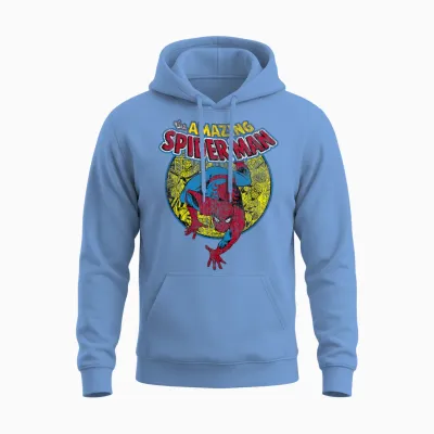 Marvel Amazing Spider-Man Vintage-Comic Unisex Hoodie - Carolina Blue