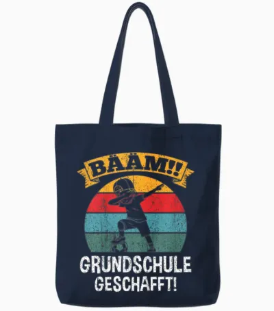 Bääm Grundschule Geschafft Absolvent Abschluss 2027 Tote Bags - Navy