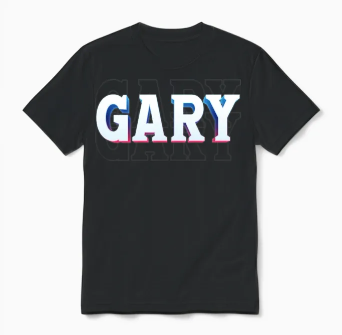 Retro - Gary Unisex T-Shirt in Black