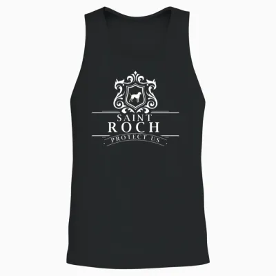 Saint Roch Patron Saint of Dogs Protection Unisex Tank Top - Black