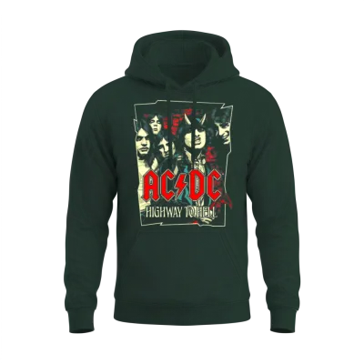 Ac/dc Logo and Band Highway to Hell Album Unisex Hoodie - Forest