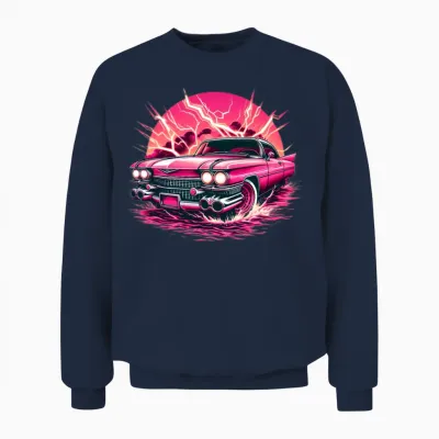 Pink Cadillac Unisex Sweatshirt - Navy