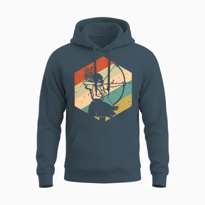 Retro Archer Unisex Hoodie - Dark Heather