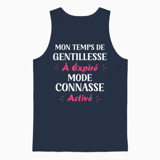 Connasse Humor Time Kindness Expired Fashion Connasse Unisex Tank Top - Navy