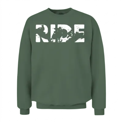 Snowmobile Ride Snowmobiling Silhouette Winter Unisex Sweatshirt - Military Green