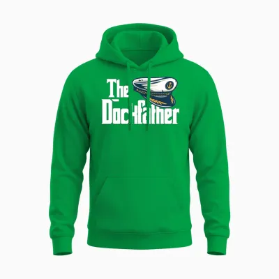 The Dockfather Funny Boating Fishing Boat Dad Unisex Hoodie - Irish Green