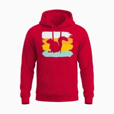 Squirrel Retro Unisex Hoodie - Red