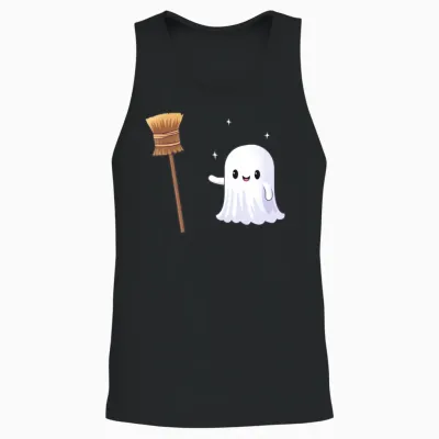 Funny Ghost Unisex Tank Top - Black