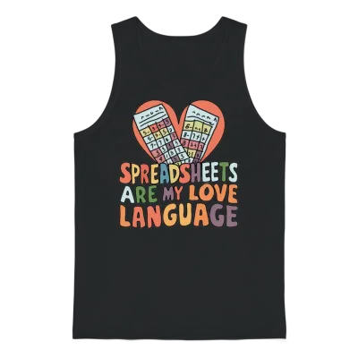 Spreadsheets Are My Love Language Funny Accountant Unisex Tank Top - Black