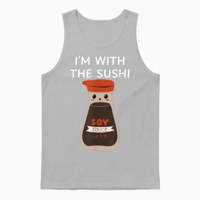 Easy Funny Group Costume - Soy Sauce Condiment Costume Unisex Tank Top - Ash