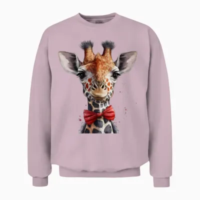 Funny Girafe Unisex Sweatshirt - Light Pink