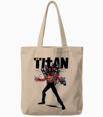 Skibidi Toilet Titan Speakerman High Voltage Tote Bags - Natural