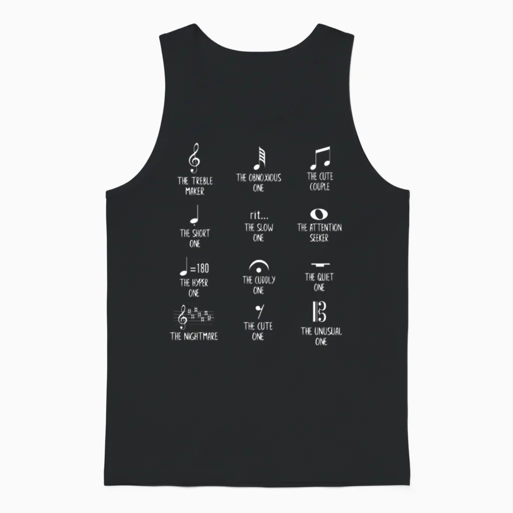 Funny Symbol Music - Lovers Unisex Tank Top in Black