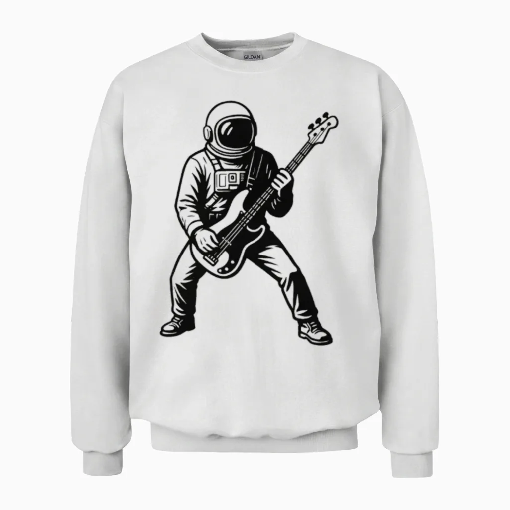 Nashvegas Start Bassist Unisex Sweatshirt in White
