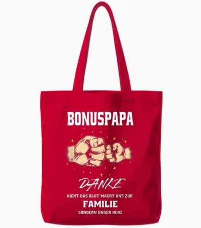 Bonuspapa Vater Vatertag Papa Stiefpapa Stiefvater Herren Tote Bags - Red
