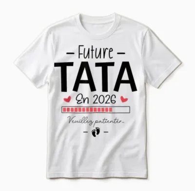 Announcement Pregnancy 1st Child - Future Tata Scheduled for 2026 Unisex T-Shirt - White