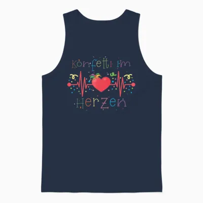 Confetti in the Heart Carnival Party Outfit Carnival Fancy Dress T-Shirt, Black Unisex Tank Top - Navy