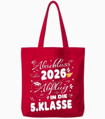 Abschluss Grundschule 2026 Einschulung 5.klasse Mädchen Tote Bags - Red
