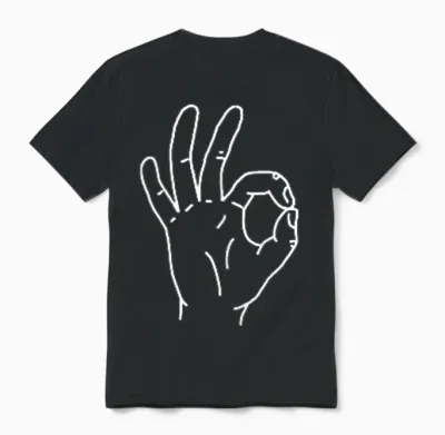 Ok Symbol Handzeichen Unisex T-Shirt - Black
