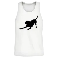 Playful Dog Unisex Tank Top - White – 2