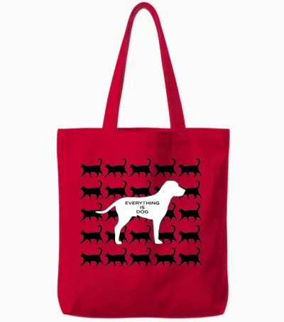 Everything Is Dog Cats and Dog Tote Bags - Red