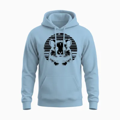 Golden Hamster Retro Unisex Hoodie - Light Blue