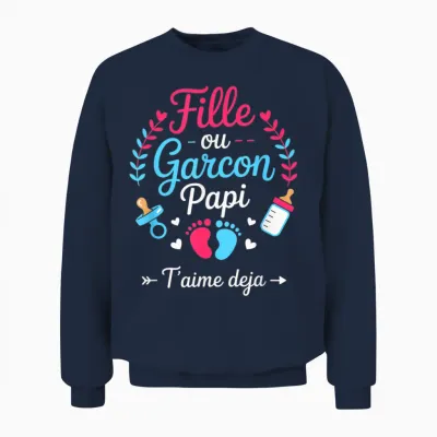Ad Gender Baby Shower Grandpa Baby Girl or Boy Unisex Sweatshirt - Navy
