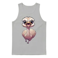 Cute Ostrich Run with Smiling Face Unisex Tank Top - Ash – 1