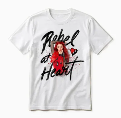 Disney Descendants 4: the Rise of Red Rebel at Heart Unisex T-Shirt - White