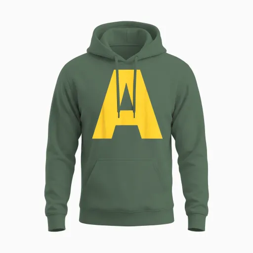 Halloween Letter a Alphabet Matching Costume Men Women Unisex Hoodie - Military Green