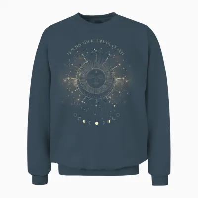 Magische Energie Der Sonne, Sterne & Mond Boho Graphic Unisex Sweatshirt - Dark Heather