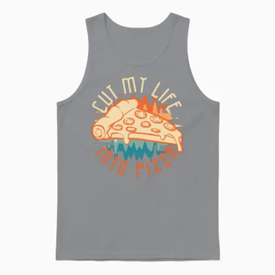 Cut My Life into Pizza Italian Unisex Tank Top - Sport Grey